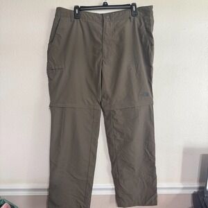 The North Face Convertible Pants Men's‎ 38 Taupe 100% Nylon Snap Hiking Outdoor